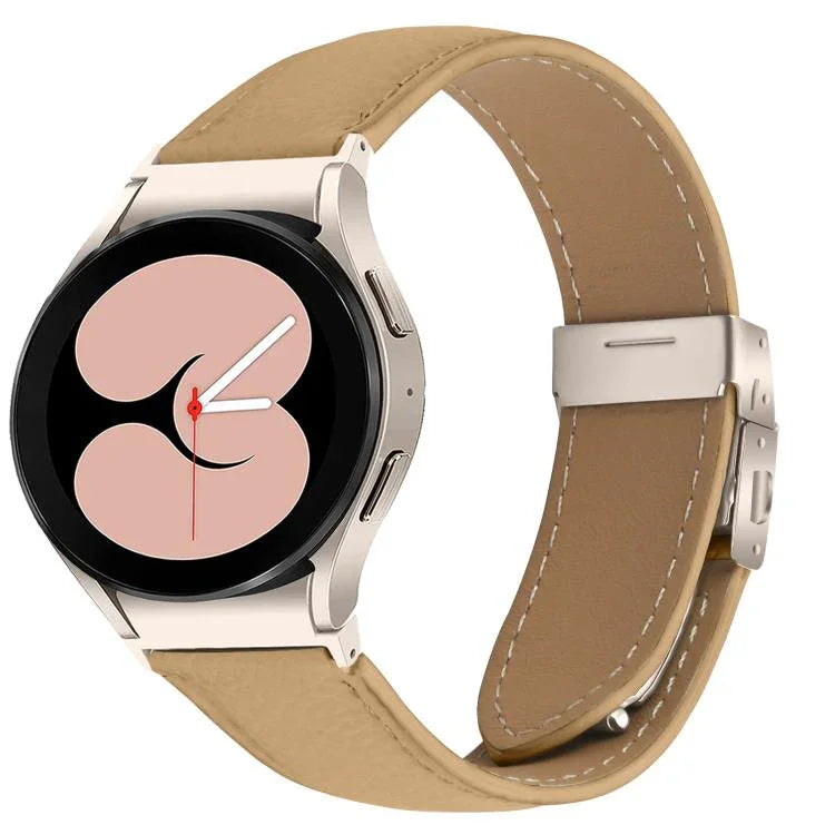 快速釋放荔枝紋星光龜背扣皮革錶帶，適用於 Samsung Galaxy Watch 7 40 / 44mm