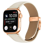 荔枝紋玫瑰金龜背扣皮革錶帶，適用於 Apple Watch 46mm / 49mm / 45mm / 44mm，適用於 Apple Watch 42mm / 41mm / 40mm / 38mm
