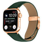 荔枝紋玫瑰金龜背扣皮革錶帶，適用於 Apple Watch 46mm / 49mm / 45mm / 44mm，適用於 Apple Watch 42mm / 41mm / 40mm / 38mm
