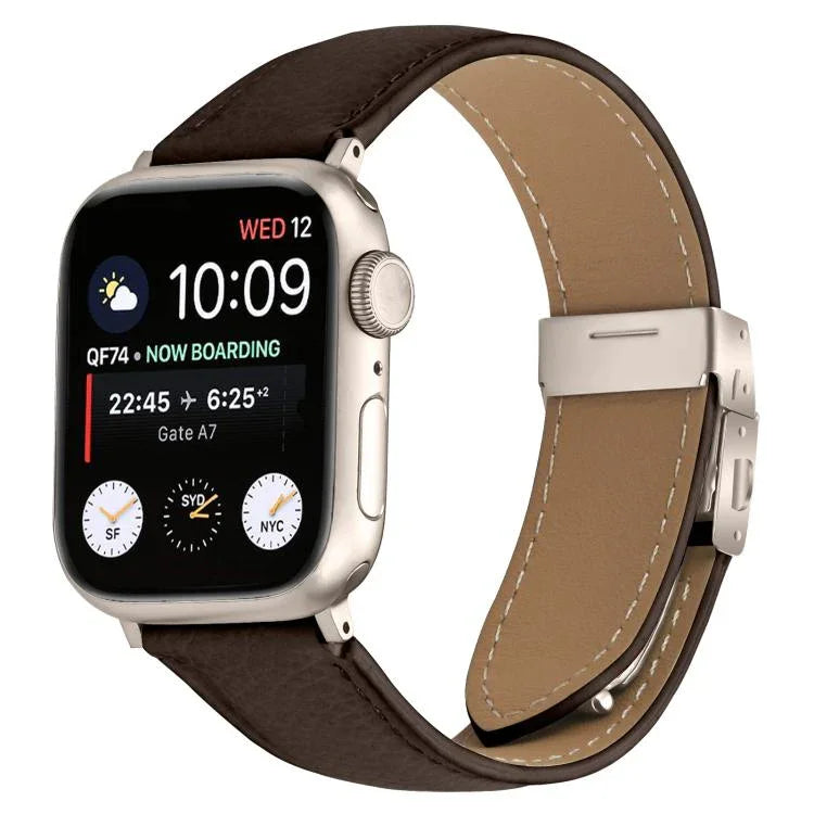 荔枝紋星光色龜背扣皮革錶帶，適用於 Apple Watch 46mm / 49mm / 45mm / 44mm，適用於 Apple Watch 42mm / 41mm / 40mm / 38mm