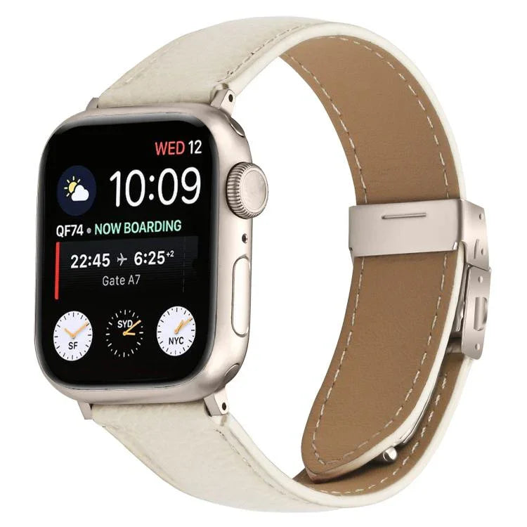 荔枝紋星光色龜背扣皮革錶帶，適用於 Apple Watch 46mm / 49mm / 45mm / 44mm，適用於 Apple Watch 42mm / 41mm / 40mm / 38mm