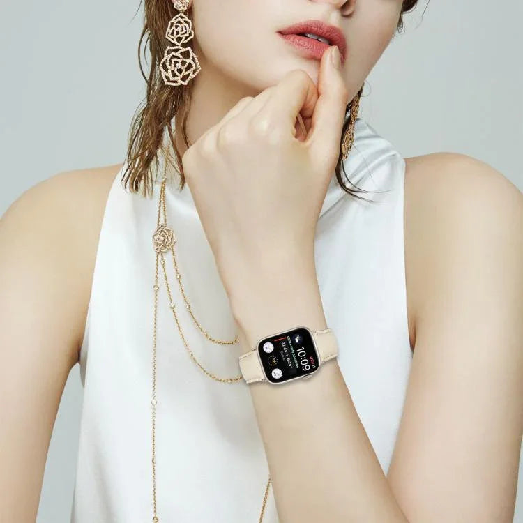 荔枝紋星光色龜背扣皮革錶帶，適用於 Apple Watch 46mm / 49mm / 45mm / 44mm，適用於 Apple Watch 42mm / 41mm / 40mm / 38mm