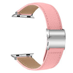 荔枝紋銀色龜背扣皮革錶帶，適用於 Apple Watch 46mm / 49mm / 45mm / 44mm，適用於 Apple Watch 42mm / 41mm / 40mm / 38mm