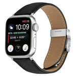 荔枝紋銀色龜背扣皮革錶帶，適用於 Apple Watch 46mm / 49mm / 45mm / 44mm，適用於 Apple Watch 42mm / 41mm / 40mm / 38mm