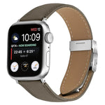 荔枝紋銀色龜背扣皮革錶帶，適用於 Apple Watch 46mm / 49mm / 45mm / 44mm，適用於 Apple Watch 42mm / 41mm / 40mm / 38mm