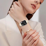 荔枝紋銀色龜背扣皮革錶帶，適用於 Apple Watch 46mm / 49mm / 45mm / 44mm，適用於 Apple Watch 42mm / 41mm / 40mm / 38mm