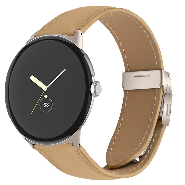 荔枝紋星光龜背扣皮革錶帶，適用於 Google Pixel Watch 4 / 3 / 2 / 1 41mm