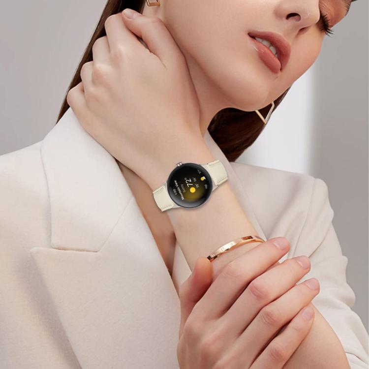 荔枝紋星光龜背扣皮革錶帶，適用於 Google Pixel Watch 4 / 3 / 2 / 1 41mm