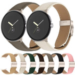 荔枝紋星光龜背扣皮革錶帶，適用於 Google Pixel Watch 4 / 3 / 2 / 1 41mm