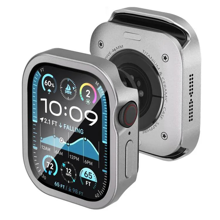 鋼化膜一體成型鋁合金錶殼，適用於 Apple Watch Series 11 / 10 46mm