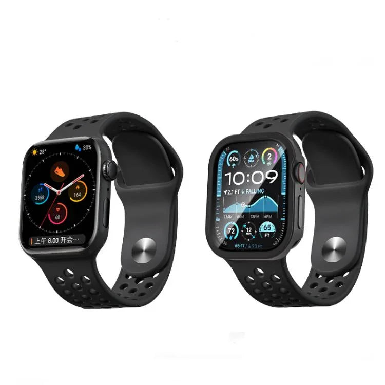 鋼化膜一體成型鋁合金錶殼，適用於 Apple Watch Series 11 / 10 46mm