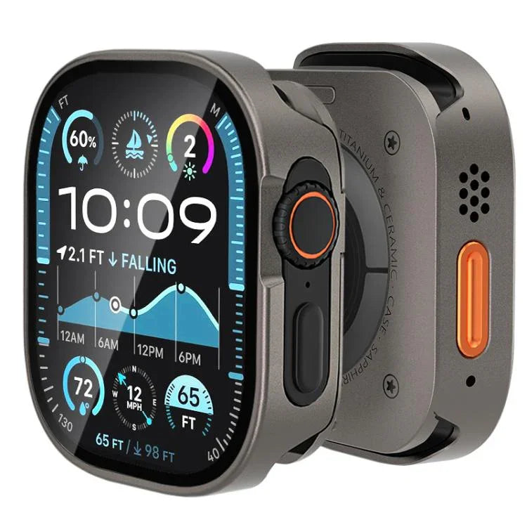 鋼化膜一體成型鋁合金錶殼，適用於 Apple Watch Ultra 3 / 2 / 1 49mm