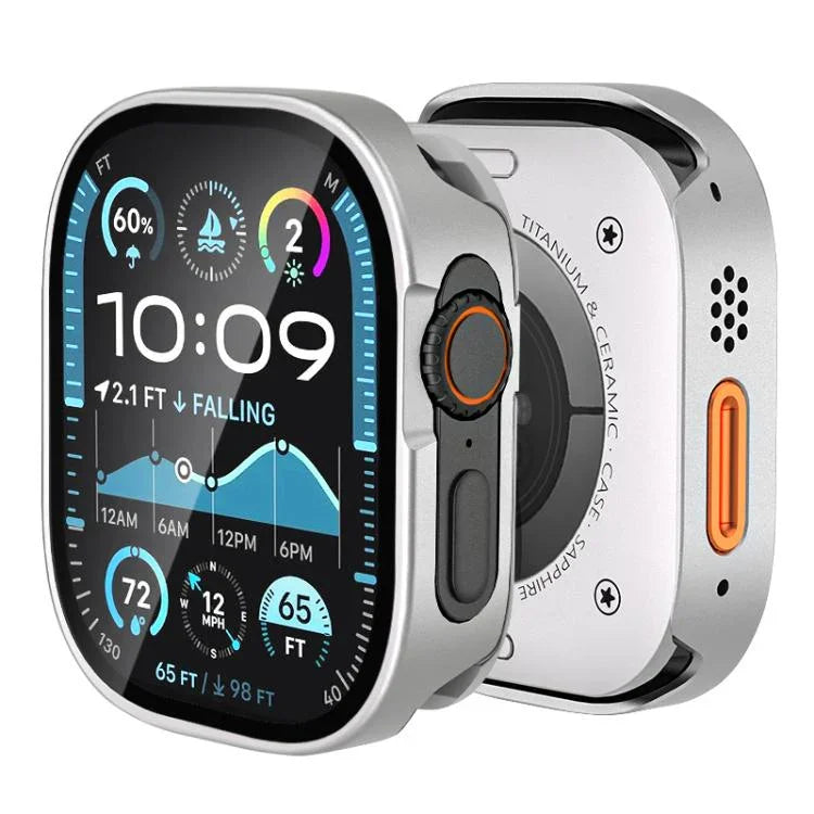 鋼化膜一體成型鋁合金錶殼，適用於 Apple Watch Ultra 3 / 2 / 1 49mm