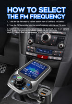 T43 Car Bluetooth Mp3 Multi-function Large Color Screen QC3.0 Bluetooth Car Charge Lossless Car Bluetooth Player, T43