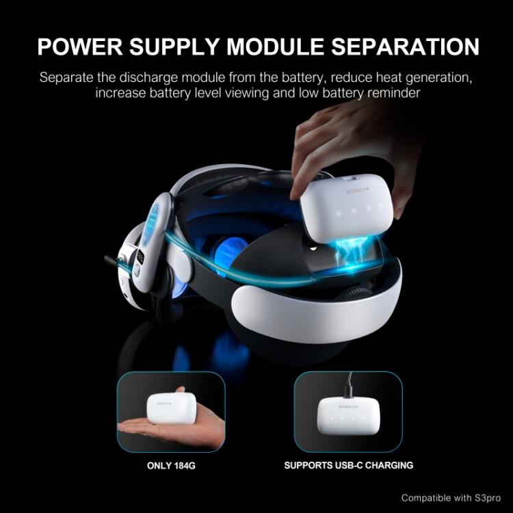 BOBOVR B100 適用於 BOBOVR S3 Pro 10000mAh 替換電池 VR 頭帶配件，B100