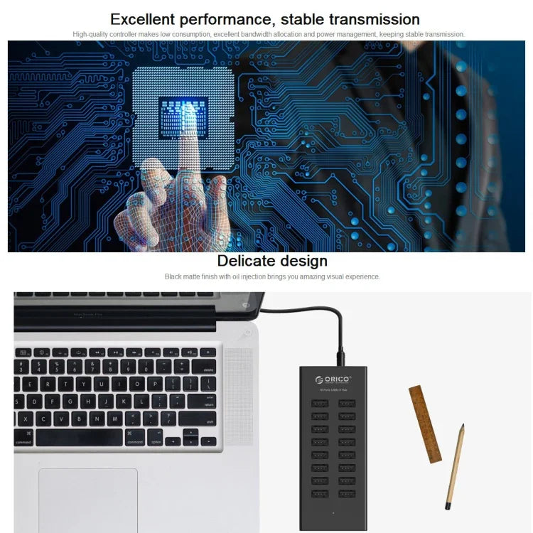 ORICO H1613-U2 16 埠 USB 2.0 集線器，H1613-U2