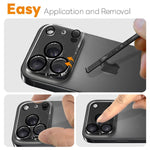 2片裝 NORTHJO 相機鏡頭保護 3D 夜拍鋼化玻璃膜，適用於 iPhone 17 Pro Max、iPhone 17 Pro、iPhone 17、iPhone Air
