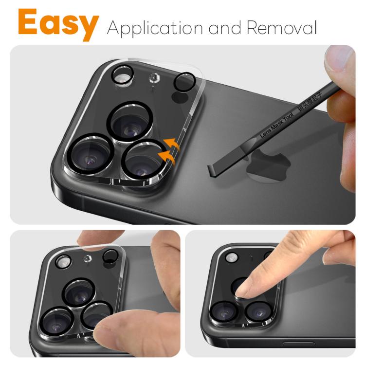 2片裝 NORTHJO 相機鏡頭保護 3D 夜拍鋼化玻璃膜，適用於 iPhone 17 Pro Max、iPhone 17 Pro、iPhone 17、iPhone Air