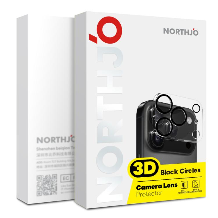 2片裝 NORTHJO 相機鏡頭保護 3D 夜拍鋼化玻璃膜，適用於 iPhone 17 Pro Max、iPhone 17 Pro、iPhone 17、iPhone Air