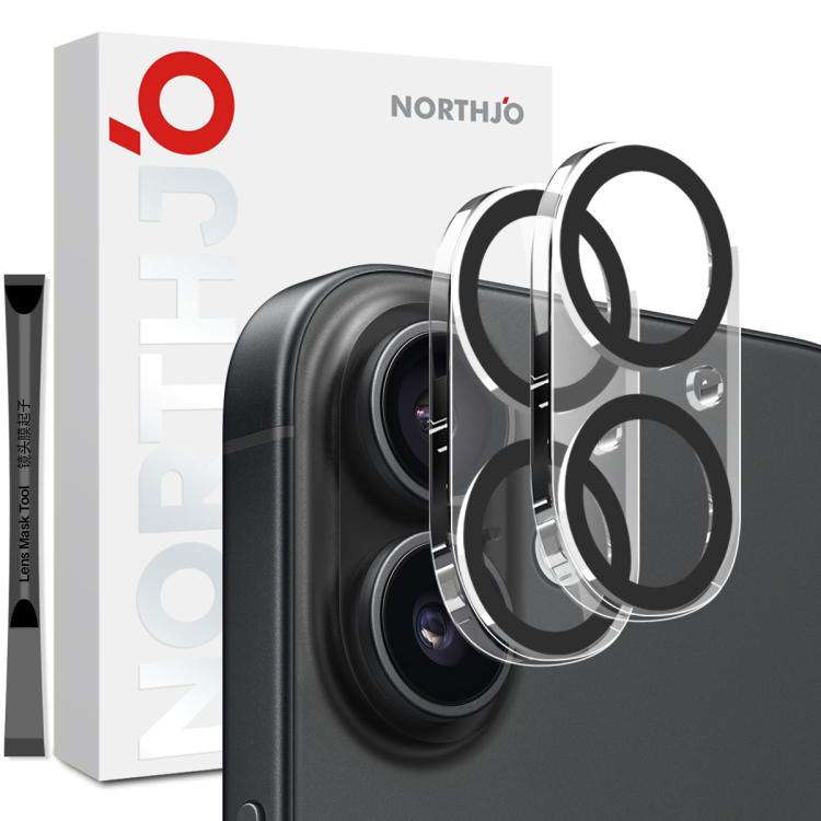 2片裝 NORTHJO 相機鏡頭保護 3D 夜拍鋼化玻璃膜，適用於 iPhone 17 Pro Max、iPhone 17 Pro、iPhone 17、iPhone Air