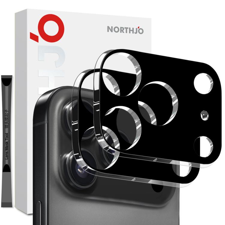 2片裝 NORTHJO 相機鏡頭保護 3D 高清鋼化玻璃膜，適用於 iPhone 17 Pro Max、iPhone 17 Pro、iPhone 17、iPhone Air