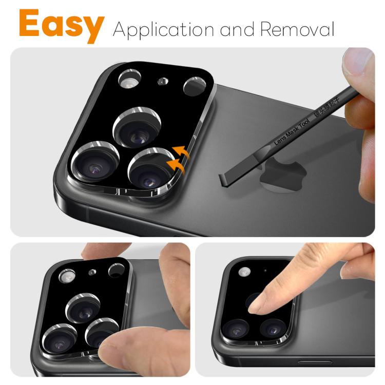 2片裝 NORTHJO 相機鏡頭保護 3D 高清鋼化玻璃膜，適用於 iPhone 17 Pro Max、iPhone 17 Pro、iPhone 17、iPhone Air