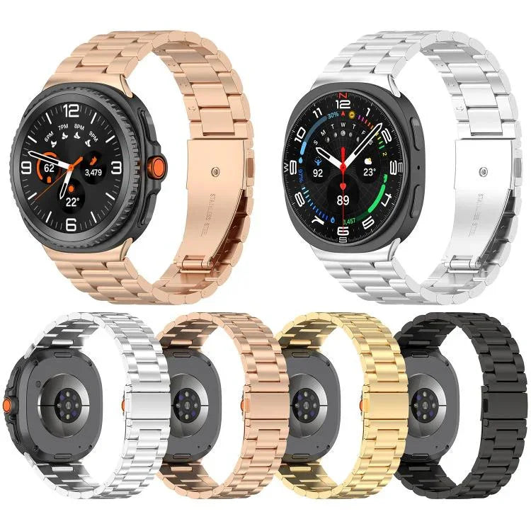 纖細三珠不鏽鋼錶帶，適用於 Samsung Galaxy Watch8 / Watch8 Classic