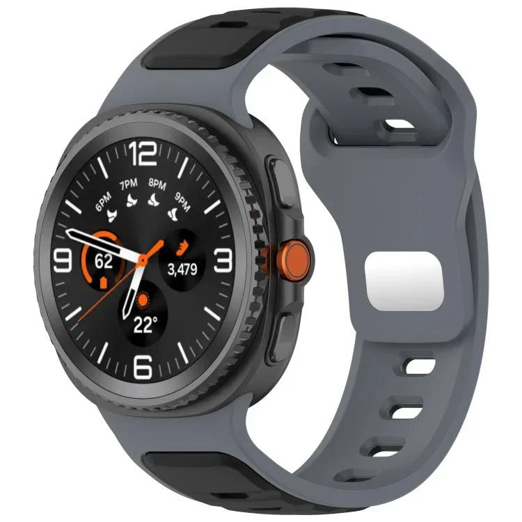Reverse Buckle Two Color Silicone Watch Band, For Samsung Galaxy Watch8 / Watch8 Classic