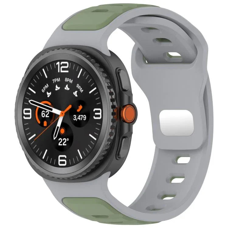 反扣雙色矽膠錶帶，適用於 Samsung Galaxy Watch8 / Watch8 Classic