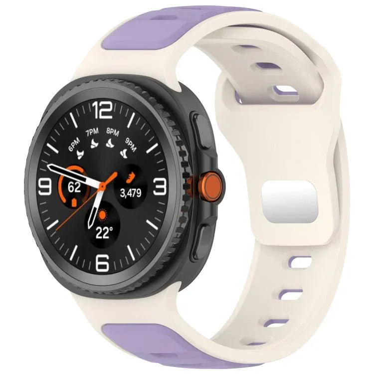 反扣雙色矽膠錶帶，適用於 Samsung Galaxy Watch8 / Watch8 Classic