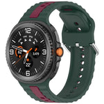 Vertical Two Color Silicone Watch Band, For Samsung Galaxy Watch8 / Watch8 Classic