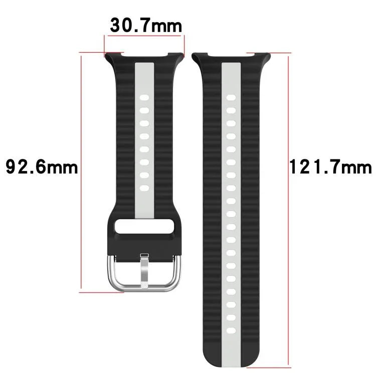 Vertical Two Color Silicone Watch Band, For Samsung Galaxy Watch8 / Watch8 Classic