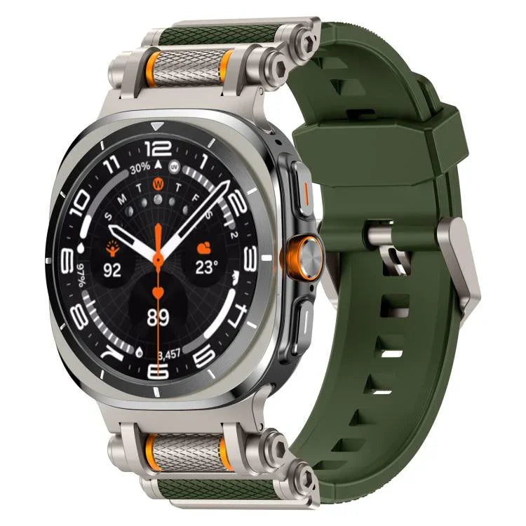 Metal Watch Connector Silicone Watch Band, For Samsung Galaxy Watch Ultra 47mm / Ultra 2025