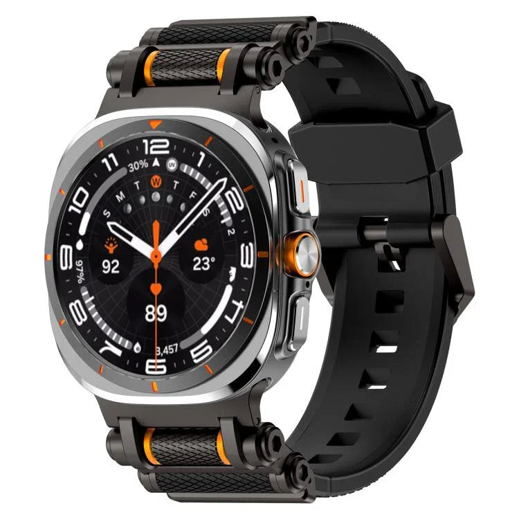 Metal Watch Connector Silicone Watch Band, For Samsung Galaxy Watch Ultra 47mm / Ultra 2025