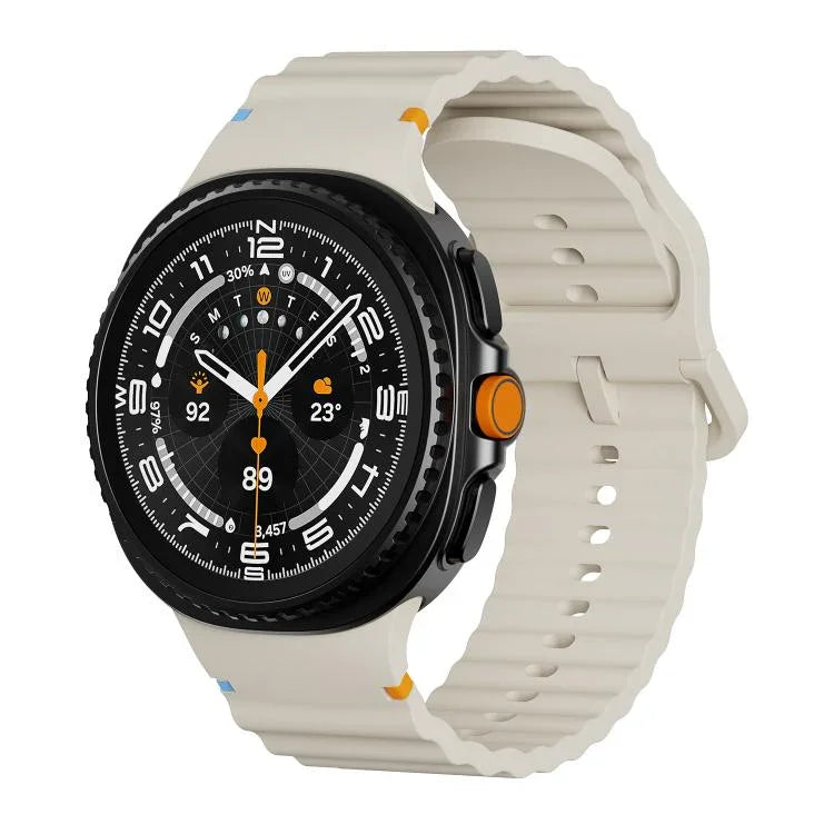 波浪紋車縫彩色扣環矽膠錶帶，適用於 Samsung Galaxy Watch8 / Watch8 Classic