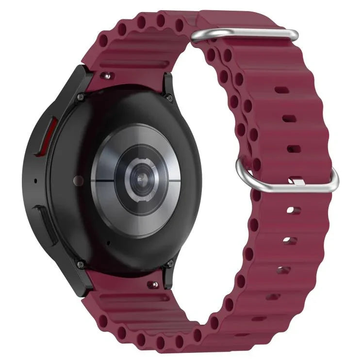 Marine Silver Buckle Silicone Watch Band, For Samsung Galaxy Watch 7 40 / 44mm