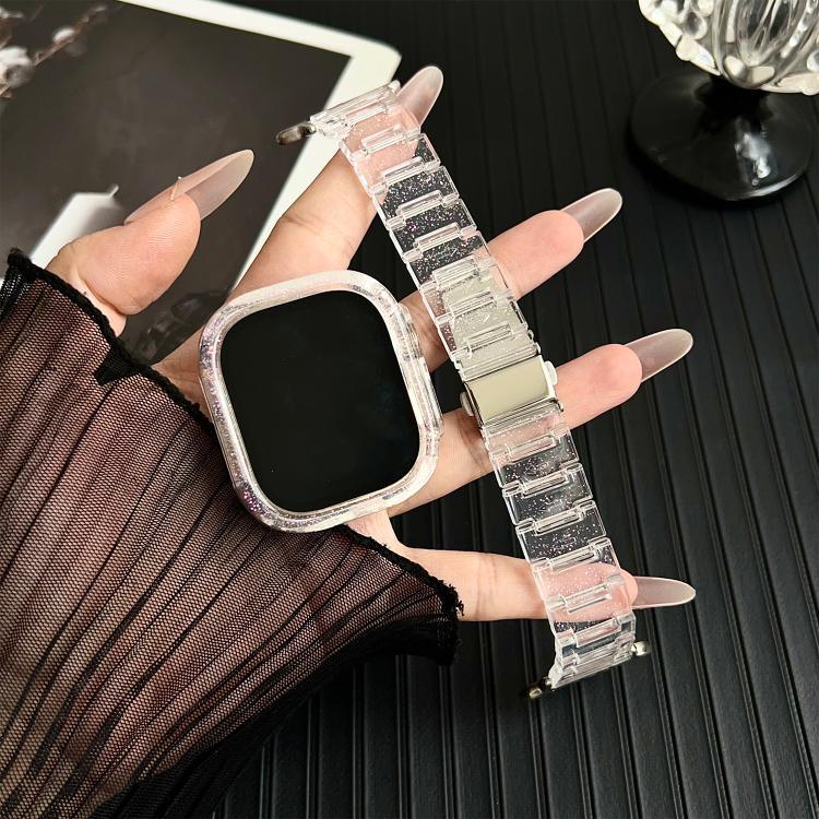 變色龍PC錶殼環氧樹脂錶帶，適用於Apple Watch系列10 46mm、Apple Watch系列10 42mm、Apple Watch 44mm / 45mm、Apple Watch 40mm / 41mm、Apple Watch 49mm