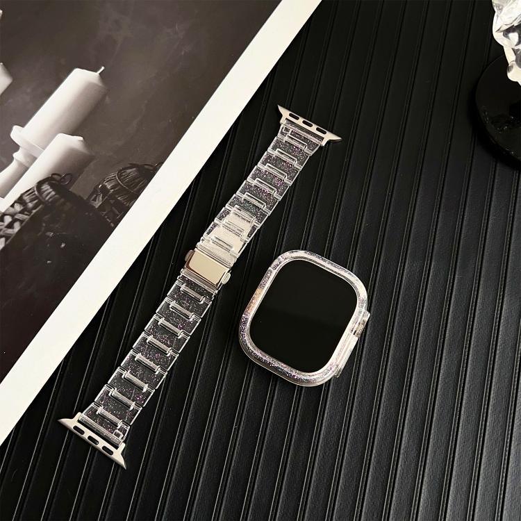 變色龍PC錶殼環氧樹脂錶帶，適用於Apple Watch系列10 46mm、Apple Watch系列10 42mm、Apple Watch 44mm / 45mm、Apple Watch 40mm / 41mm、Apple Watch 49mm