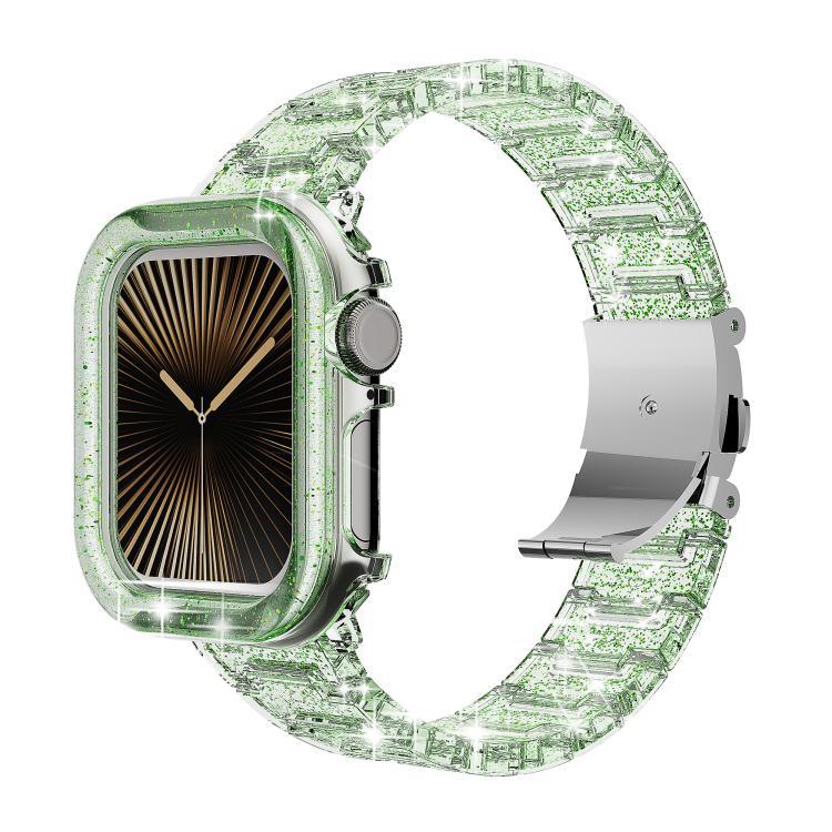 變色龍PC錶殼環氧樹脂錶帶，適用於Apple Watch系列10 46mm、Apple Watch系列10 42mm、Apple Watch 44mm / 45mm、Apple Watch 40mm / 41mm、Apple Watch 49mm