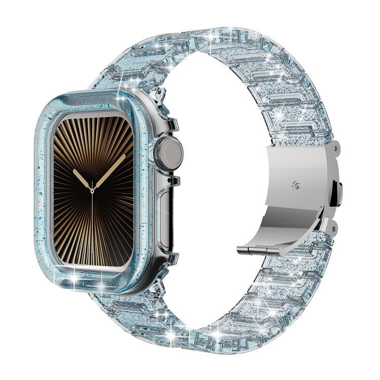 變色龍PC錶殼環氧樹脂錶帶，適用於Apple Watch系列10 46mm、Apple Watch系列10 42mm、Apple Watch 44mm / 45mm、Apple Watch 40mm / 41mm、Apple Watch 49mm