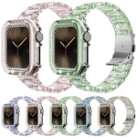 變色龍PC錶殼環氧樹脂錶帶，適用於Apple Watch系列10 46mm、Apple Watch系列10 42mm、Apple Watch 44mm / 45mm、Apple Watch 40mm / 41mm、Apple Watch 49mm