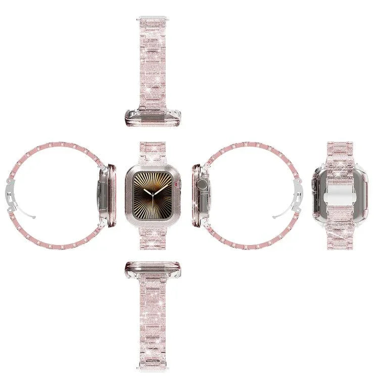 變色龍PC錶殼環氧樹脂錶帶，適用於Apple Watch系列10 46mm、Apple Watch系列10 42mm、Apple Watch 44mm / 45mm、Apple Watch 40mm / 41mm、Apple Watch 49mm