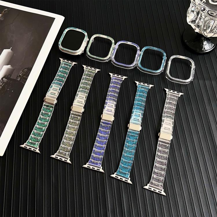 變色龍PC錶殼環氧樹脂錶帶，適用於Apple Watch系列10 46mm、Apple Watch系列10 42mm、Apple Watch 44mm / 45mm、Apple Watch 40mm / 41mm、Apple Watch 49mm