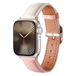 方扣荔枝紋真皮錶帶，適用於Apple Watch 46mm / 49mm / 45mm / 44mm、Apple Watch 42mm / 41mm / 40mm / 38mm