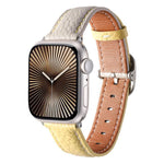 方扣荔枝紋真皮錶帶，適用於Apple Watch 46mm / 49mm / 45mm / 44mm、Apple Watch 42mm / 41mm / 40mm / 38mm