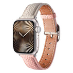 方扣荔枝紋真皮錶帶，適用於Apple Watch 46mm / 49mm / 45mm / 44mm、Apple Watch 42mm / 41mm / 40mm / 38mm