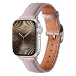 方扣荔枝紋真皮錶帶，適用於Apple Watch 46mm / 49mm / 45mm / 44mm、Apple Watch 42mm / 41mm / 40mm / 38mm