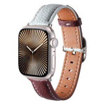 方扣荔枝紋真皮錶帶，適用於Apple Watch 46mm / 49mm / 45mm / 44mm、Apple Watch 42mm / 41mm / 40mm / 38mm