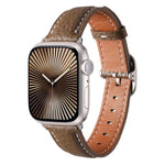 方扣荔枝紋真皮錶帶，適用於Apple Watch 46mm / 49mm / 45mm / 44mm、Apple Watch 42mm / 41mm / 40mm / 38mm