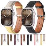 方扣荔枝紋真皮錶帶，適用於Apple Watch 46mm / 49mm / 45mm / 44mm、Apple Watch 42mm / 41mm / 40mm / 38mm